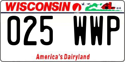 WI license plate 025WWP