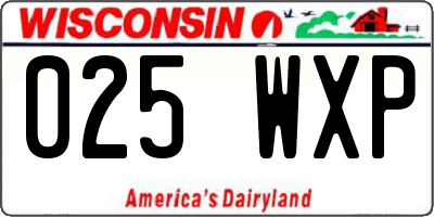 WI license plate 025WXP