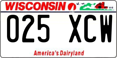 WI license plate 025XCW