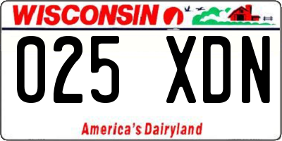 WI license plate 025XDN