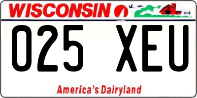 WI license plate 025XEU