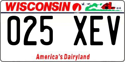 WI license plate 025XEV