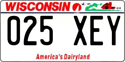 WI license plate 025XEY