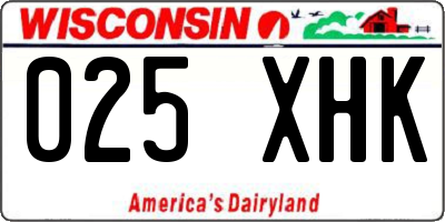 WI license plate 025XHK