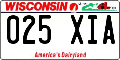 WI license plate 025XIA