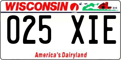 WI license plate 025XIE