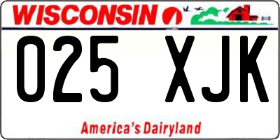 WI license plate 025XJK