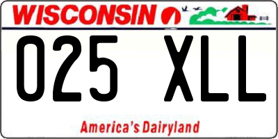 WI license plate 025XLL