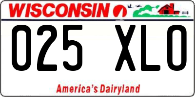 WI license plate 025XLO