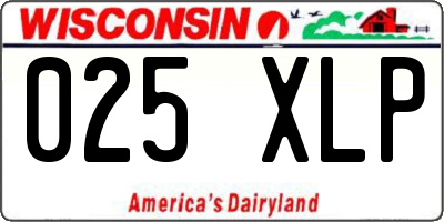 WI license plate 025XLP