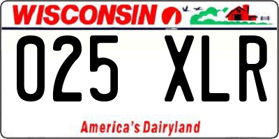 WI license plate 025XLR