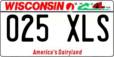 WI license plate 025XLS