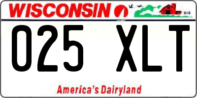 WI license plate 025XLT