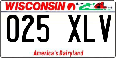 WI license plate 025XLV