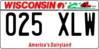 WI license plate 025XLW