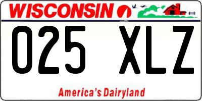 WI license plate 025XLZ