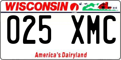 WI license plate 025XMC