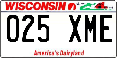 WI license plate 025XME