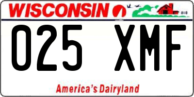 WI license plate 025XMF