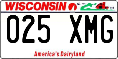 WI license plate 025XMG