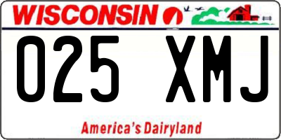 WI license plate 025XMJ