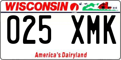 WI license plate 025XMK