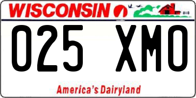 WI license plate 025XMO