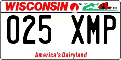 WI license plate 025XMP