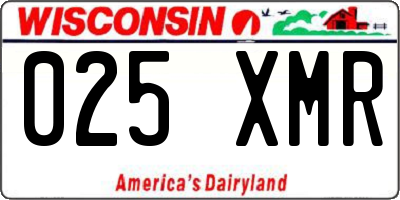 WI license plate 025XMR