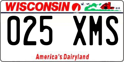 WI license plate 025XMS