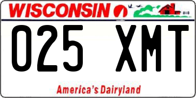 WI license plate 025XMT