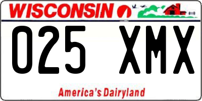 WI license plate 025XMX