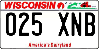 WI license plate 025XNB