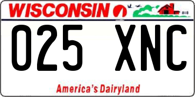 WI license plate 025XNC