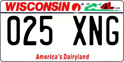 WI license plate 025XNG