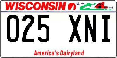 WI license plate 025XNI