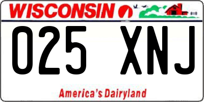 WI license plate 025XNJ