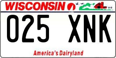 WI license plate 025XNK