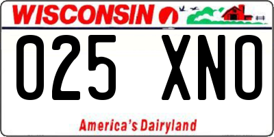 WI license plate 025XNO