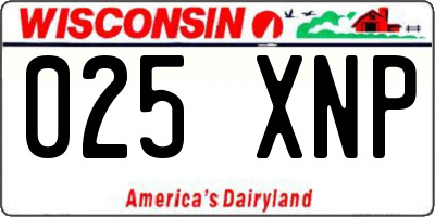 WI license plate 025XNP