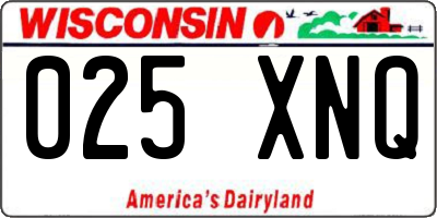WI license plate 025XNQ