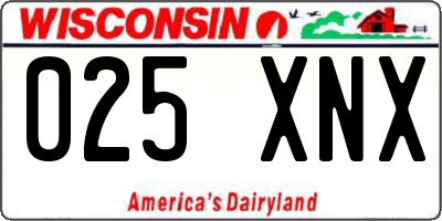 WI license plate 025XNX