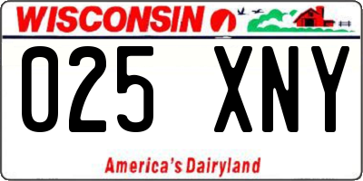 WI license plate 025XNY