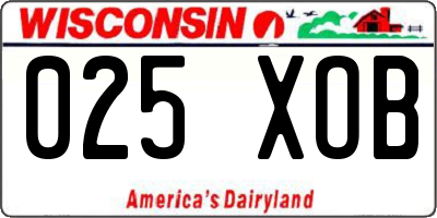 WI license plate 025XOB