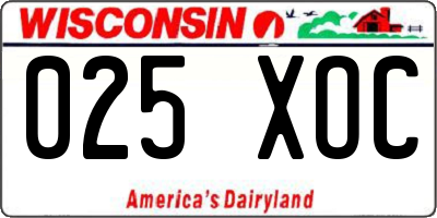 WI license plate 025XOC