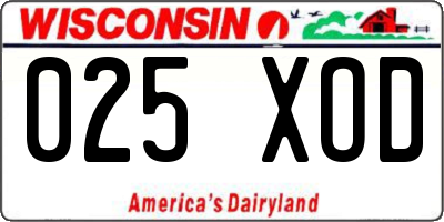 WI license plate 025XOD