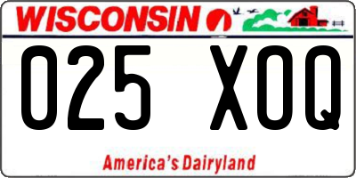WI license plate 025XOQ