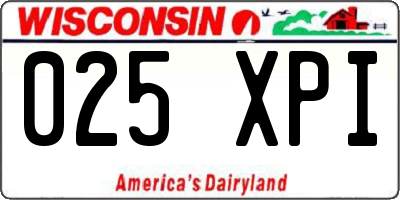 WI license plate 025XPI