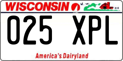 WI license plate 025XPL