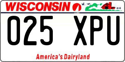 WI license plate 025XPU